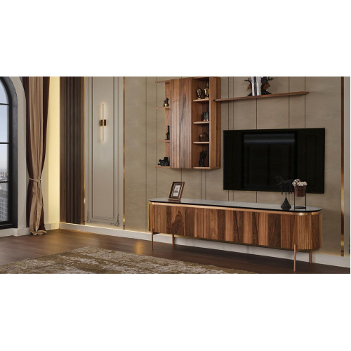 Perfekte Wohnzimmer Set Besteht aus Braun TV-Lowboard und Wandschrank Perfekte Wohnzimmer Set Besteht aus Braun TV-Lowboard und Wandschrank von Xl Moebel