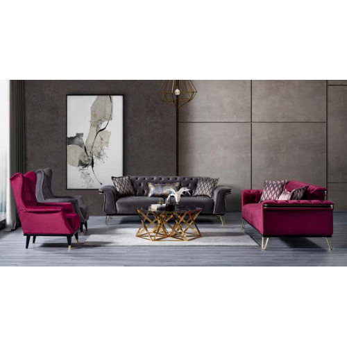 Rosa Sessel Luxus Designer Wohnzimmer EInsitzer Cocktailsessel Holz von Xl Moebel