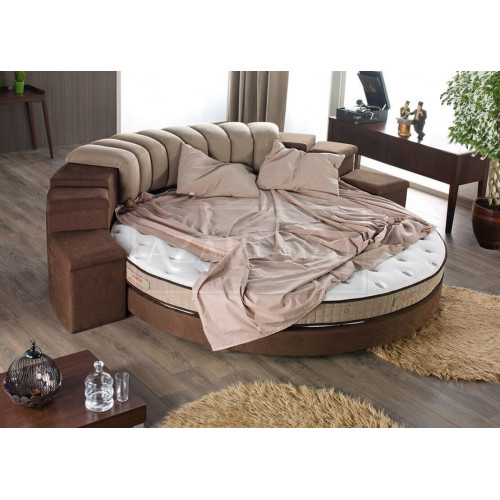 Rundes Bett Moderne Design Luxus Polster Rund Betten Textil Stoff Rundes Bett Moderne Design Luxus Polster Rund Betten Textil Stoff von Xl Moebel
