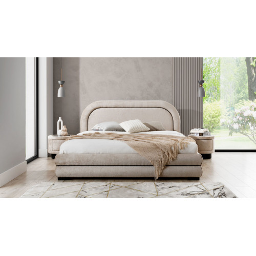 Schlafzimmer Garnitur Designer Beiges Doppelbett 2x Textil Nachttische Schlafzimmer Garnitur Designer Beiges Doppelbett 2x Textil Nachttische von Xl Moebel