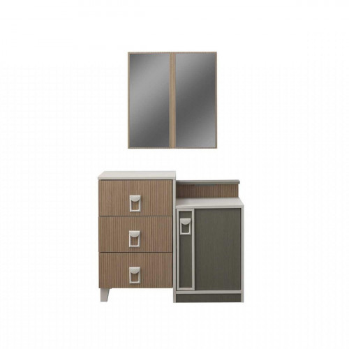 Schlafzimmer Kommode Garnitur mit Spiegel Holz Braun Set Konsolentisch Schlafzimmer Kommode Garnitur mit Spiegel Holz Braun Set Konsolentisch von Xl Moebel