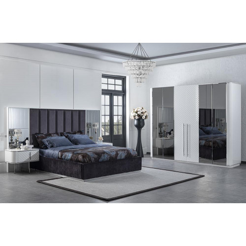 Schlafzimmer Komplett Luxus Moderne Bet 2x Nachttische Luxus Kleiderschrank von Xl Moebel