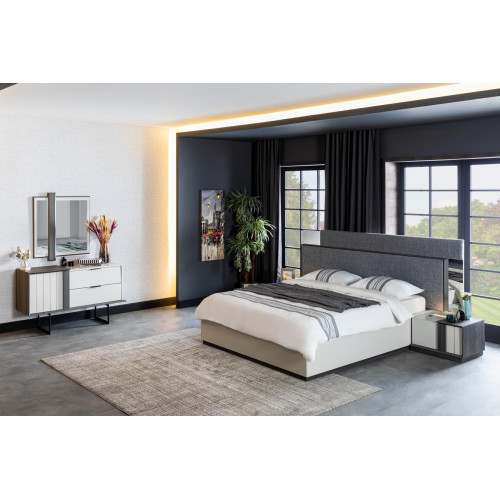 Schlafzimmer Komplett Set Bett 2x Nachttisch Kommode Spiegel weiß neu Schlafzimmer Komplett Set Bett 2x Nachttisch Kommode Spiegel weiß neu von Xl Moebel