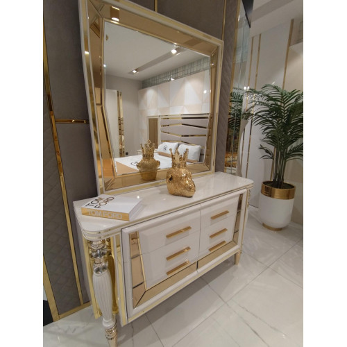 Schlafzimmer Komplettes Holz Kommode mit Spiegel Modern Möbel 2tlg. Neu von Xl Moebel