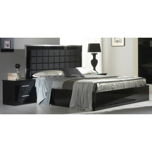 Schlafzimmer Möbel 3tlg. Set Hotel Bett + 2 Nachttische Hochglanz Betten Italien von Xl Moebel