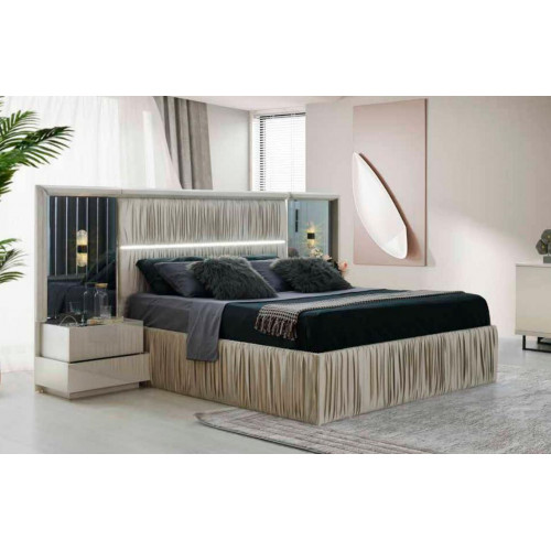 Schlafzimmer-Set 3tlg Beige Doppelbet 2x Nachttische Modern Design Holz Schlafzimmer-Set 3tlg Beige Doppelbet 2x Nachttische Modern Design Holz von Xl Moebel
