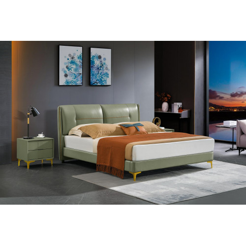 Schlafzimmer Set Bett Nachttisch Design Modern Luxus Betten Leder 3 tlg. von Xl Moebel