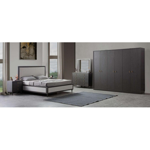 Schlafzimmer Set Modern Luxus Bett 2x Nachttische Kommode mit Spiegel von Xl Moebel