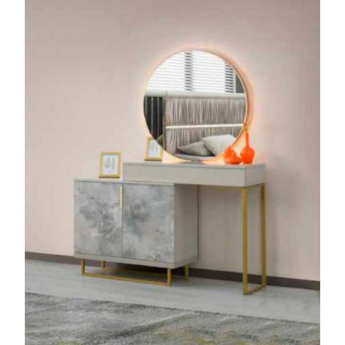Schminktisch mit Spiegel Grau Gemustert Schlafzimmer Modern Rechteckig Design Schminktisch mit Spiegel Grau Gemustert Schlafzimmer Modern Rechteckig Design von Xl Moebel