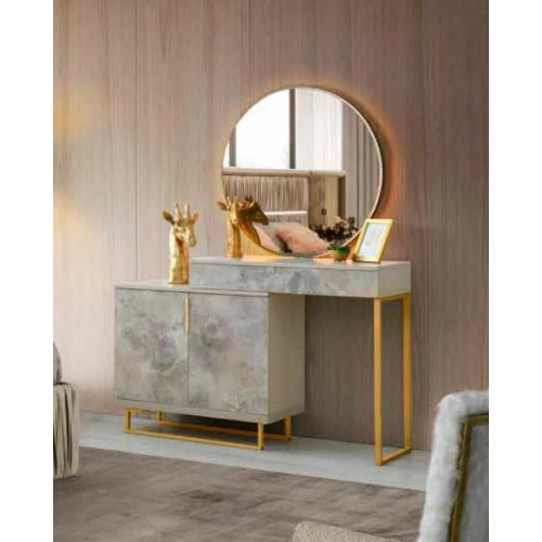 Schminktisch mit Spiegel Modern Grau Einfarbig Design Schlafzimmer Rechteckig Schminktisch mit Spiegel Modern Grau Einfarbig Design Schlafzimmer Rechteckig von Xl Moebel