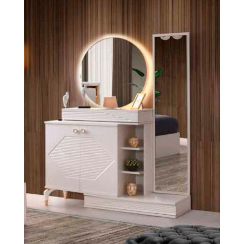 Schminktisch mit Spiegel Rechteckig Modern Design Schlafzimmer Weiß Einfarbig Schminktisch mit Spiegel Rechteckig Modern Design Schlafzimmer Weiß Einfarbig von Xl Moebel