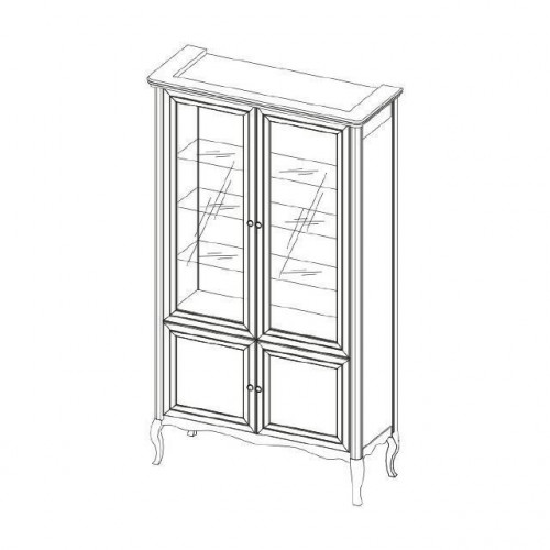 Schrank Klassische Vitrine Vitrinenschrank Massivholz Echtholz - Model PR-W2 von Xl Moebel