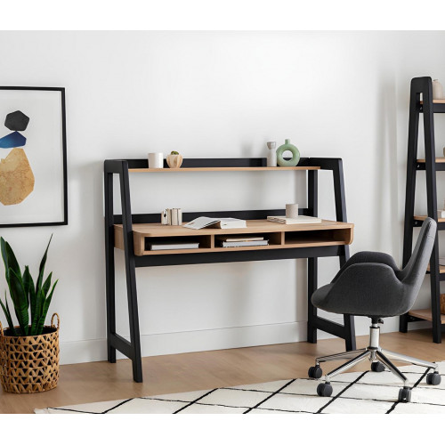 Schwarz-Brauner Laptoptisch Designer Büromöbel Arbeitszimmer Tische von Xl Moebel