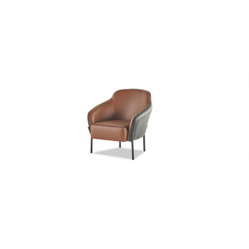 Sessel Braun Schwarz Lehnsessel Modern Leder Edelsathl 1-Sitzer Weich von Xl Moebel