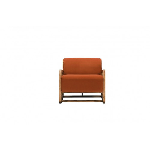 Sessel Einsitzer Sitzer Orange Holz Wohnzimmer Relaxsessel Design von Xl Moebel