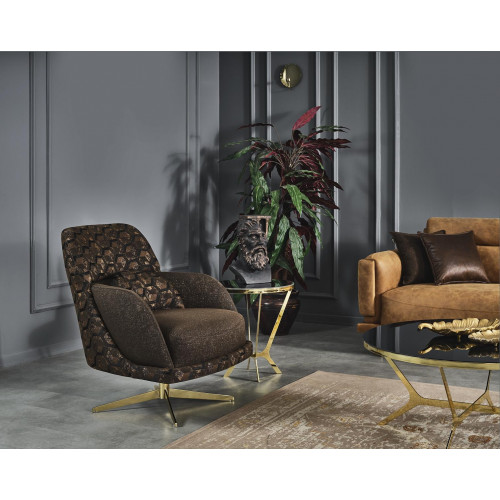 Sessel Ohrensessel Cocktailsessel Stoff Wohnzimmer Polyester Braun von Xl Moebel