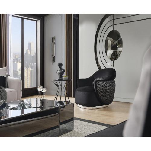 Sessel Ohrensessel Modern Stoff Wohnzimmer Polyester Schwarz Design von Xl Moebel
