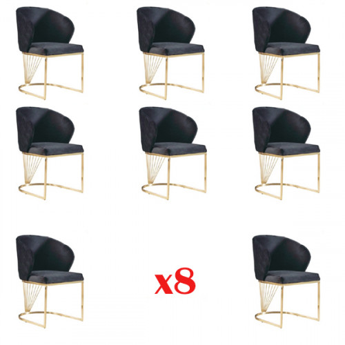 Set 8 Stuhl Gruppe Lehnstuhl Polster Stühle Esszimmer Stoff Möbel Sessel Set 8 Stuhl Gruppe Lehnstuhl Polster Stühle Esszimmer Stoff Möbel Sessel von Xl Moebel