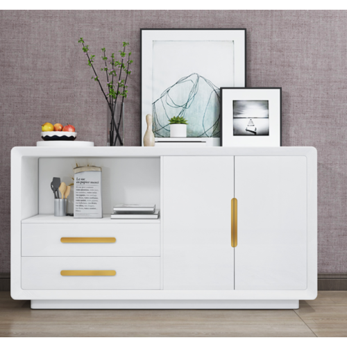 Sideboard 2 Türen mit 2 Schubladen Schrank Sideboard Weiß Anrichte von Xl Moebel