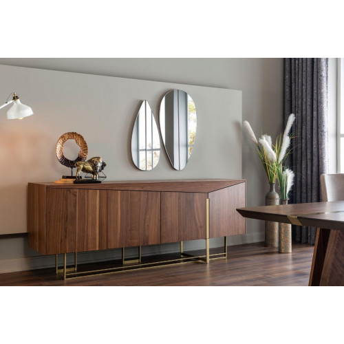 Sideboard Kommode Anrichte Spiegel Holz Braun Esszimmer Schränke Set von Xl Moebel