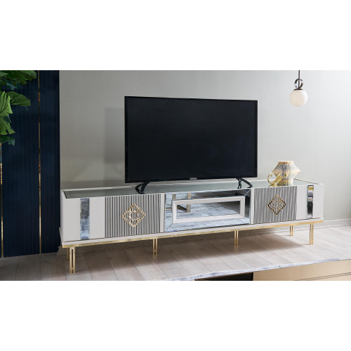 Sideboard RTV Lowboard TV Ständer Holz Weiß Wohnzimmer Tisch Schrank von Xl Moebel
