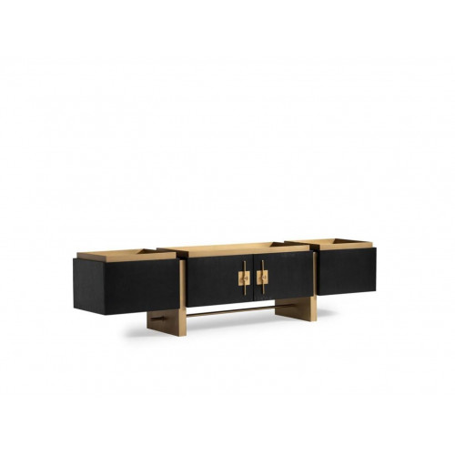 Sideboard RTV Lowboard TV Ständer Schwarz Modern Design Gold Holz von Xl Moebel