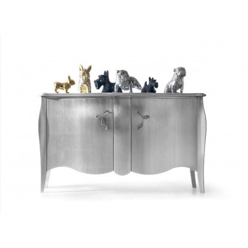 Silbernes Sideboard Kommode Anrichte Schränke Kommoden Holz Luxus Möbel Silber von Xl Moebel