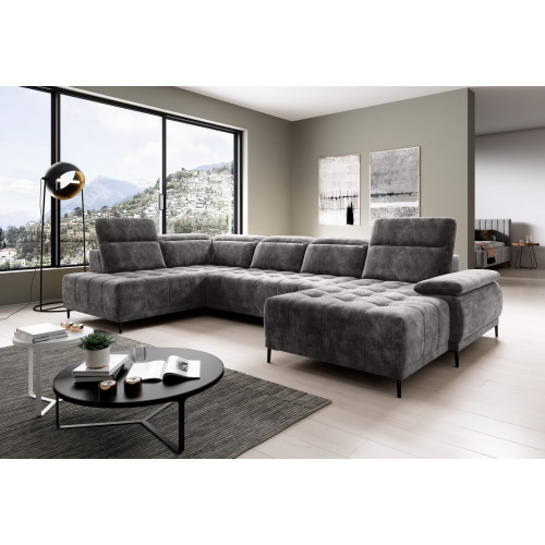 Sofa Bettfunktion Couch Textil Sofa Wohnlandschaft Leder Design Ecksofa U-form von Xl Moebel