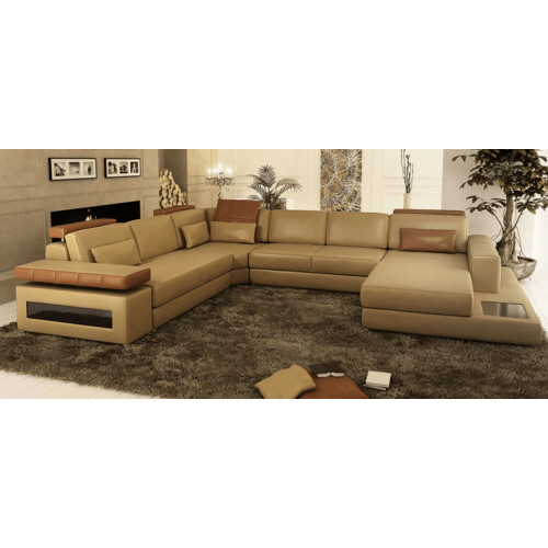 Sofa U-Form Möbel Luxus Garnitur Sofas Couch Luxus Designer Leder Wohnlandschaft von Xl Moebel