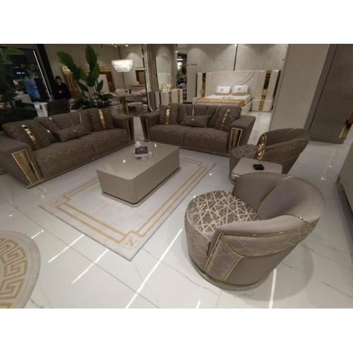 Sofagarnitur 3+3+1+1 Sitzer + Couchtisch + Wohnwand Modern Textil Komplett Neu von Xl Moebel