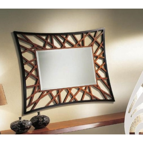 Spiegel Hängespiegel Holz Modern Wandspiegel Möbel Spieglein Design 111x89 Neu von Xl Moebel