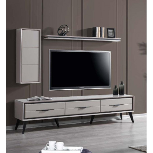 Stilvoller 3-türiger TV-Lowboard Moderner Wandschrank Designer Regal von Xl Moebel