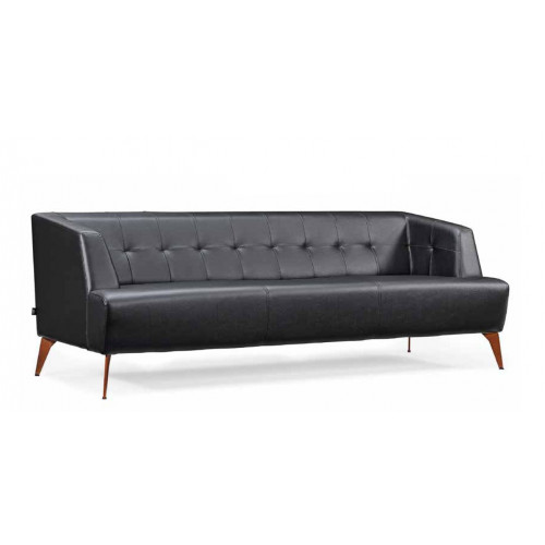 Stilvoller Schwarzer Dreisitzer Modernes Ledersofa Wohnzimmer Schlafsofa von Xl Moebel