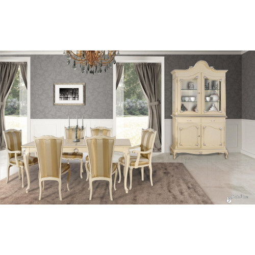 Tisch Set Garnitur Esstisch 6 Stühle Luxus Stil Möbel 8tlg Stuhl Gruppe Vitrine von Xl Moebel