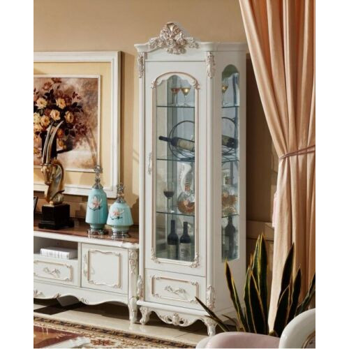 Vitrine Holz Single Vitrinen Glasschrank Schränke Möbel Art déco Weiß Vitrine Holz Single Vitrinen Glasschrank Schränke Möbel Art déco Weiß von Xl Moebel