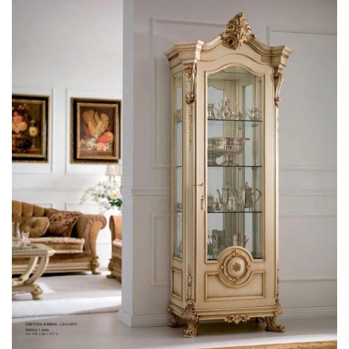 Vitrine Schränke Luxus Vitrinen Holz Wohnzimmer Möbel Gold Schrank von Xl Moebel
