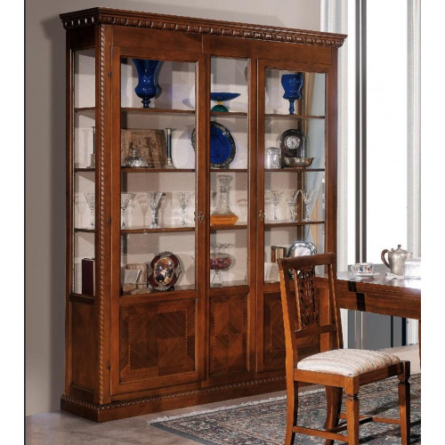 Vitrine Wohnzimmer Möbel Anrichte Massivholz Vitrinen Glas Schrank Echtholz von Xl Moebel