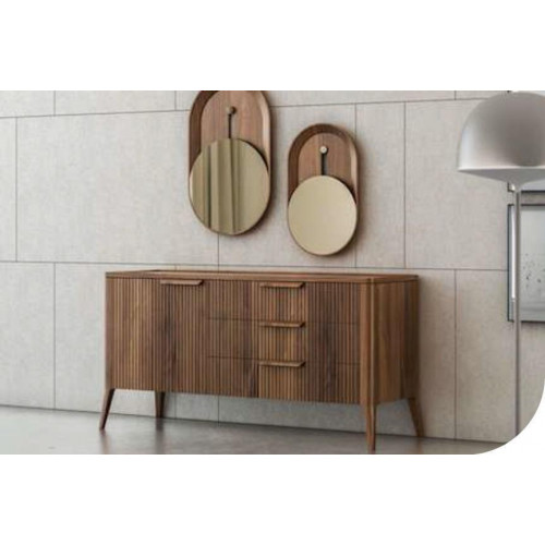 Walnuss Natur - Toros Schwarzer Marmor Kommode Luxus Wohnzimmermöbel Walnuss Natur - Toros Schwarzer Marmor Kommode Luxus Wohnzimmermöbel von Xl Moebel