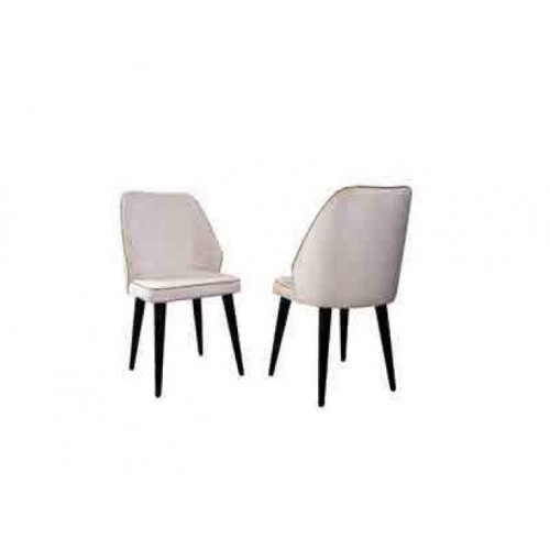 Weißer Polsterstuhl Luxus Esszimmer Einsitzer Holzfüße Designer Möbel Weißer Polsterstuhl Luxus Esszimmer Einsitzer Holzfüße Designer Möbel von Xl Moebel