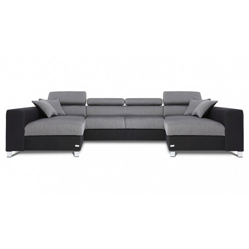 Wohnlandschaft Bettfunktion Stoff Ecksofa U-Form Sofa Couch Design Couch Textil von Xl Moebel