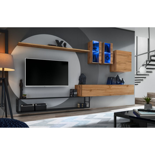 Wohnwand Braun Designer Sideboard TV-Ständer Einrichtung Luxus Komplette Neu von Xl Moebel