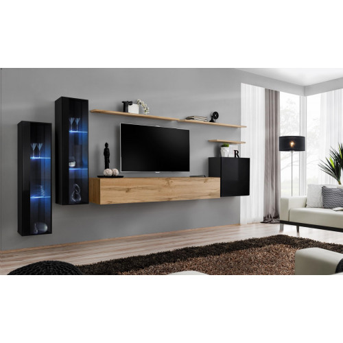 Wohnwand Braun Sideboard Wandschrank Designer Wohnzimmermöbel TV-Ständer von Xl Moebel