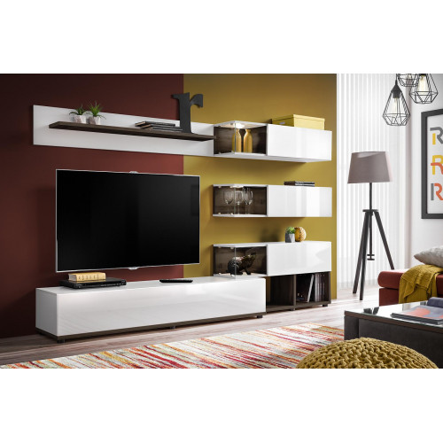 Wohnwand Design Wandregal TV-Ständer Regal Wohnzimmer Holz Einrichtung Wohnwand Design Wandregal TV-Ständer Regal Wohnzimmer Holz Einrichtung von Xl Moebel