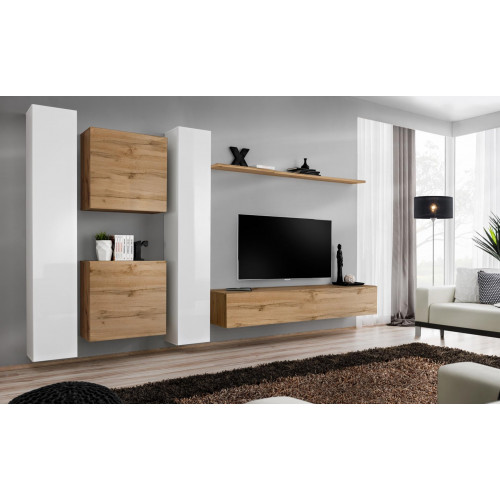 Wohnwand Designer Wohnzimmermöbel Braun Wandschrank Komplett Neu Wand Regal von Xl Moebel