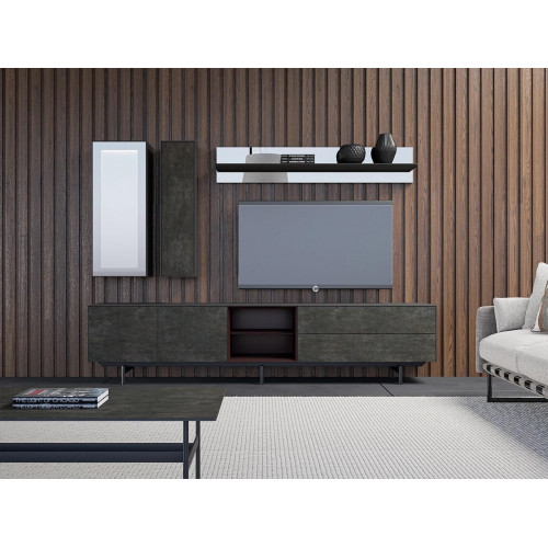 Wohnwand Modern TV-Ständer Hänge Vitrine Luxus Wandregal Wohnzimmermöbel Wohnwand Modern TV-Ständer Hänge Vitrine Luxus Wandregal Wohnzimmermöbel von Xl Moebel