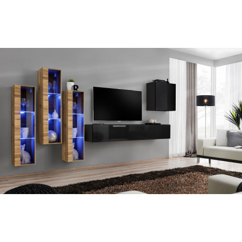 Wohnwand Möbel Wohnzimmer Luxus Hochglanz TV Ständer Schwarz Holz Komplett Neu Wohnwand Möbel Wohnzimmer Luxus Hochglanz TV Ständer Schwarz Holz Komplett Neu von Xl Moebel