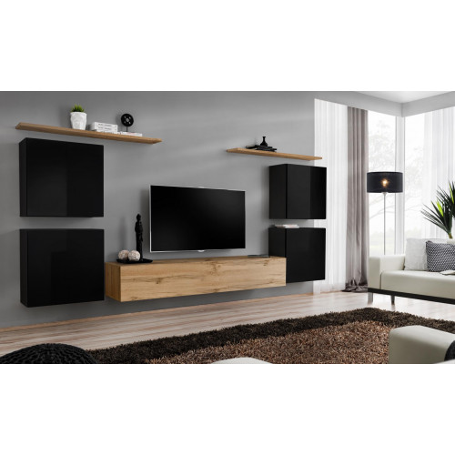 Wohnwand Schrank Wandregal Holz Wohnzimmer Möbel TV Ständer Design Sideboard Wohnwand Schrank Wandregal Holz Wohnzimmer Möbel TV Ständer Design Sideboard von Xl Moebel