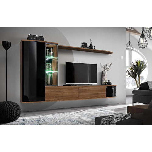 Wohnwand Set Luxus Wohnzimmer TV Ständer Holz Wandregal Wandschrank Neu von Xl Moebel