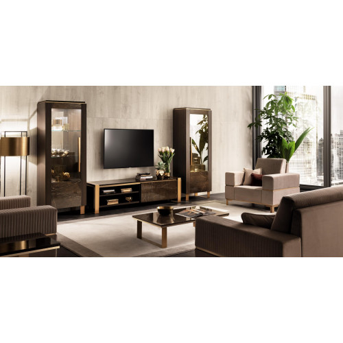 Wohnwand TV Lowboard Elegante Vitrine Wohnzimmer Design Klassisch 3tlg. von Xl Moebel