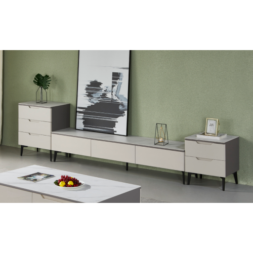 Wohnwand TV Ständer RTV Lowboard Luxus Holz Modern Grau Wohnzimmer Wohnwand TV Ständer RTV Lowboard Luxus Holz Modern Grau Wohnzimmer von Xl Moebel